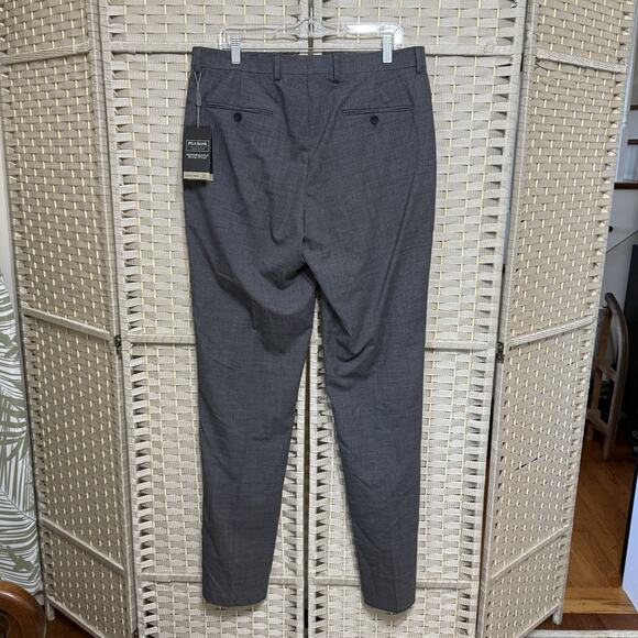 Jos. A. Bank Slim Fit Traveler Pants Men 35R Gray Wool Blend Unhemmed NEW - Picture 2 of 12